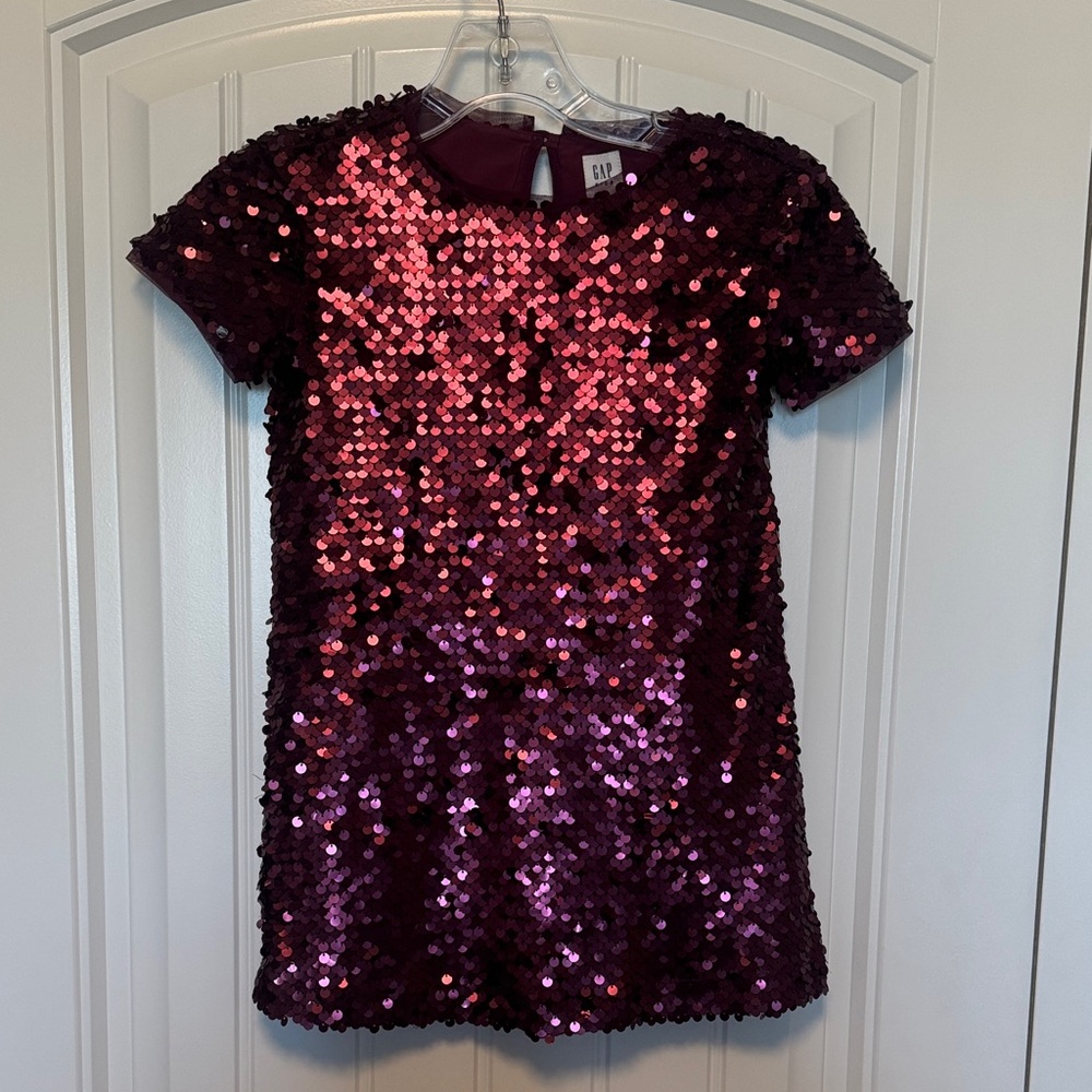 GAP Kids Burgundy Sequin Dress Child XS